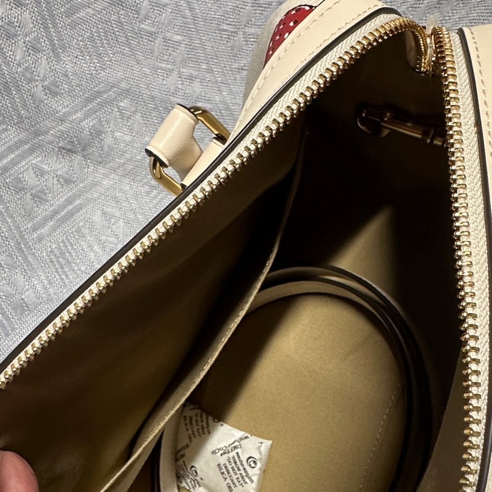 Coach Ivory Satchel with Red Strawberry Design - Picture 4 of 6